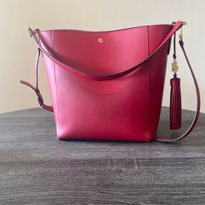 LAUREN RALPH LAUREN RED TOTE PURSE